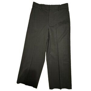 Vince Women 6 Italian 98% Wool Black Wide Leg Ankle Pocket Pant Trouser